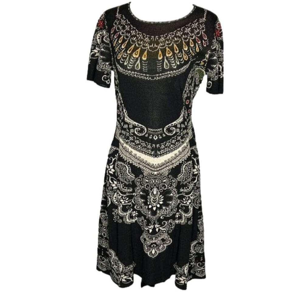 IVKO Black and White Floral Midi Dress